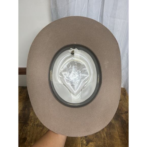 Vintage Akruba Snowy River Pure Fur Felt Australian Cowboy Hat Size 59 Feather - Picture 8 of 14